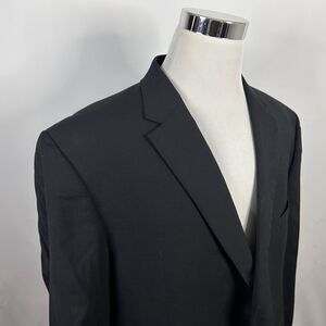 Jos A Bank 50R Tailored Fit brrr Comfort Sport Coat Black Two Button Double Vent